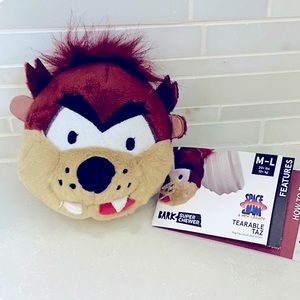 NWT Bark Box Space Jam Tearable Taz Super Chewer Dog Toy Rip & Reveal M/L